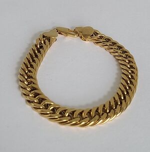 Vintage Retro Luxury Heavy Gold Plated Thick Chunky Curb Chain Link Bracelet